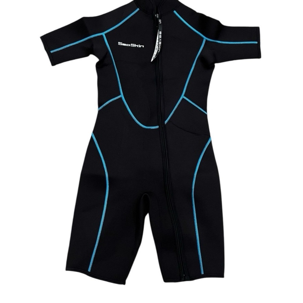 Seaskin Mens 3mm Shorty Wetsuit Womens, Full Body Diving Suit Front Zip Wetsuit